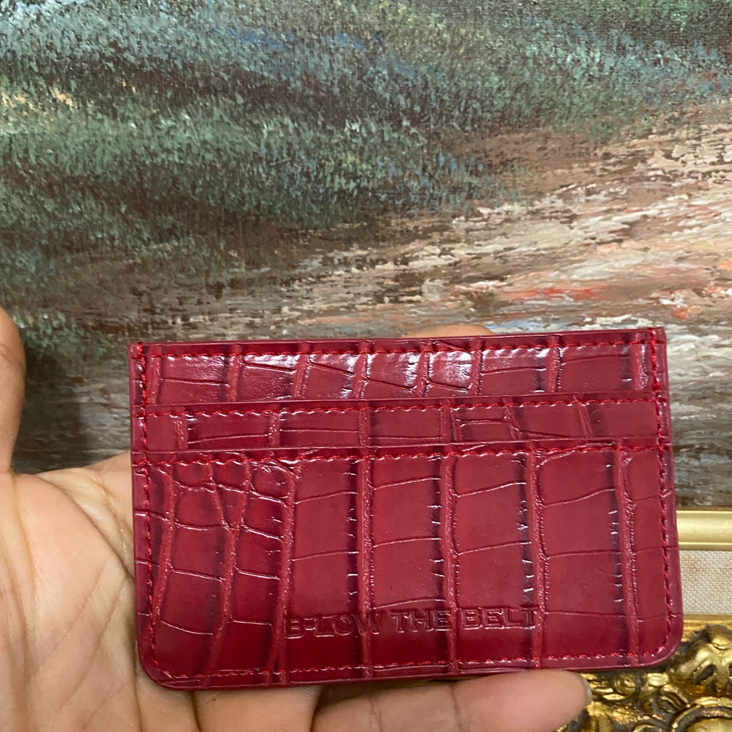 B-Low The Belt Red Croc-Embossed Slim Card Sleeve — image 2 of 4